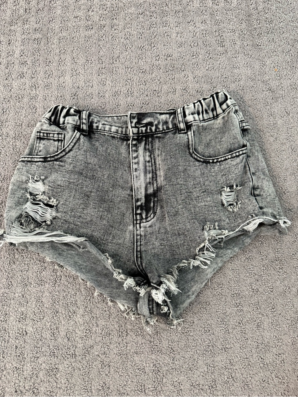 SHEIN Gray Distressed Denim Kids Shorts
